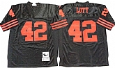 Men's San Francisco 49ers #42 Ronnie Lott Black Throwback Stitched Football Jersey,baseball caps,new era cap wholesale,wholesale hats