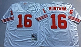 Men's San Francisco 49ers #16 Joe Montana White Throwback Stitched Football Jersey,baseball caps,new era cap wholesale,wholesale hats