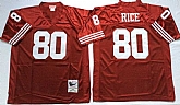 Men's San Francisco 49ers #80 Jerry Rice Red Throwback Stitched Football Jersey,baseball caps,new era cap wholesale,wholesale hats