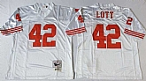 Men's San Francisco 49ers #42 Ronnie Lott White Throwback Stitched Football Jersey,baseball caps,new era cap wholesale,wholesale hats