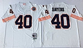 Men's Chicago Bears #40 Gale Sayers White Throwback Stitched Football Jersey,baseball caps,new era cap wholesale,wholesale hats
