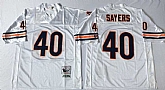 Men's Chicago Bears #40 Gale Sayers White Road Throwback Jersey,baseball caps,new era cap wholesale,wholesale hats