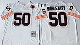 Men's Chicago Bears #50 Mike Singletary White Throwback Stitched Football Jersey,baseball caps,new era cap wholesale,wholesale hats