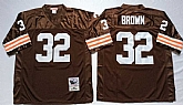 Men's Cleveland Browns #32 Jim Brown Brown Throwback Stitched Football Jersey,baseball caps,new era cap wholesale,wholesale hats