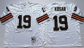 Men's Cleveland Browns #19 Bernie Kosar White Throwback Stitched Football Jersey,baseball caps,new era cap wholesale,wholesale hats