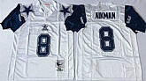 Men's Dallas Cowboys #8 Troy Aikman White Throwback Stitched Football Jersey,baseball caps,new era cap wholesale,wholesale hats
