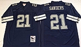 Men's Dallas Cowboys #21 Deion Sanders Blue Throwback Stitched Football Jersey,baseball caps,new era cap wholesale,wholesale hats