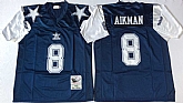 Men's Dallas Cowboys #8 Troy Aikman Navy Thanksgiving Throwback Stitched Football Jersey,baseball caps,new era cap wholesale,wholesale hats