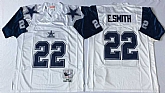 Men's Dallas Cowboys #22 Emmitt Smith White Throwback Stitched Football Jersey,baseball caps,new era cap wholesale,wholesale hats