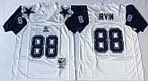 Men's Dallas Cowboys #88 Michael Irvin White Throwback Stitched Football Jersey,baseball caps,new era cap wholesale,wholesale hats