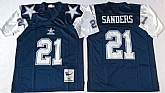 Men's Dallas Cowboys #21 Deion Sanders Navy Thanksgiving Throwback Stitched Football Jersey,baseball caps,new era cap wholesale,wholesale hats