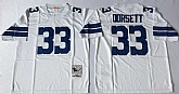 Men's Dallas Cowboys #33 Tony Dorsett White Throwback Stitched Football Jersey,baseball caps,new era cap wholesale,wholesale hats