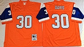Men's Denver Broncos #30 Terrell Davis Orange Throwback Stitched Football Jersey,baseball caps,new era cap wholesale,wholesale hats