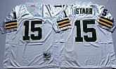 Men's Green Bay Packers #15 Bart Starr White Throwback Stitched Football Jersey,baseball caps,new era cap wholesale,wholesale hats