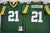 Men's Green Bay Packers #21 Charles Woodson Green Throwback Stitched Football Jersey,baseball caps,new era cap wholesale,wholesale hats