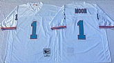 Men's Houston Oilers #1 Warren Moon White Throwback Stitched Football Jersey,baseball caps,new era cap wholesale,wholesale hats