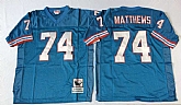 Men's Houston Oilers #74 Bruce Matthews Blue Throwback Stitched Football Jersey,baseball caps,new era cap wholesale,wholesale hats