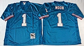 Men's Houston Oilers #1 Warren Moon Blue Throwback Stitched Football Jersey,baseball caps,new era cap wholesale,wholesale hats