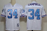Men's Houston Oilers #34 Earl Campbell White Throwback Stitched Football Jersey,baseball caps,new era cap wholesale,wholesale hats
