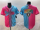 Men's Las Vegas Raiders Team Big Logo Pink Blue Limited Stitched Baseball Jersey1,baseball caps,new era cap wholesale,wholesale hats