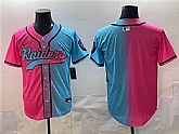 Men's Las Vegas Raiders Blank Pink Blue Limited Stitched Baseball Jersey,baseball caps,new era cap wholesale,wholesale hats