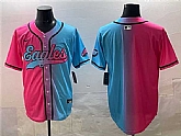 Men's Philadelphia Eagles Blank Pink Blue Limited Stitched Baseball Jersey,baseball caps,new era cap wholesale,wholesale hats