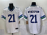 Men's Seattle Seahawks #21 Devon Witherspoon White F.U.S.E. Throwback Vapor Limited Stitched Jersey,baseball caps,new era cap wholesale,wholesale hats