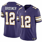 Men & Women & Youth Minnesota Vikings #12 Max Brosmer Purple 2025 F.U.S.E. Throwback Vapor Untouchable Limited Stitched Jersey,baseball caps,new era cap wholesale,wholesale hats