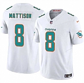Men & Women & Youth Miami Dolphins #8 Alexander Mattison White 2025 F.U.S.E. Vapor Limited Stitched Jersey,baseball caps,new era cap wholesale,wholesale hats