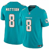 Men & Women & Youth Miami Dolphins #8 Alexander Mattison Aqua 2025 F.U.S.E. Vapor Limited Stitched Jersey,baseball caps,new era cap wholesale,wholesale hats