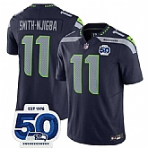 Men & Women & Youth Seattle Seahawks #11 Jaxon Smith-Njigba Navy 2025 F.U.S.E. 50th Anniversary Patch Vapor Limited Stitched Jersey,baseball caps,new era cap wholesale,wholesale hats