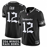 Men & Women & Youth Seattle Seahawks #12 Fan Black 2025 F.U.S.E. 'Gothic Rain City Shadows Edition' Vapor Limited Stitched Jersey,baseball caps,new era cap wholesale,wholesale hats