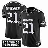 Men & Women & Youth Seattle Seahawks #21 Devon Witherspoon Black 2025 F.U.S.E. 'Gothic Rain City Shadows Edition' Vapor Limited Stitched Jersey,baseball caps,new era cap wholesale,wholesale hats