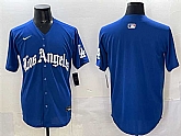 Men's Los Angeles Dodgers Blank Blue 2025 LA Gothic Style With Fernando Patch Vapor Premier Limited Stitched Jersey,baseball caps,new era cap wholesale,wholesale hats