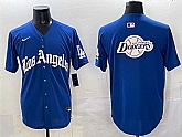 Men's Los Angeles Dodgers Team Big Logo Blue 2025 LA Gothic Style With Fernando Patch Vapor Premier Limited Stitched Jersey,baseball caps,new era cap wholesale,wholesale hats