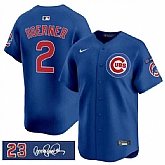 Men's Chicago Cubs #2 Nico Hoerner Royal 'Ryne Sandberg Tribute' Vapor Limited V3 Stitched Jersey Dzhi,baseball caps,new era cap wholesale,wholesale hats