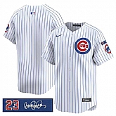 Men's Chicago Cubs Blank White Pinstripe 'Ryne Sandberg Tribute' Vapor Limited V3 Stitched Jersey Dzhi,baseball caps,new era cap wholesale,wholesale hats
