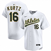 Men's Oakland Athletics #16 Nick Kurtz White 2024 Home Limited Stitched Jersey Dzhi,baseball caps,new era cap wholesale,wholesale hats