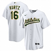 Men's Oakland Athletics #16 Nick Kurtz White Cool Base Stitched Jersey Dzhi,baseball caps,new era cap wholesale,wholesale hats