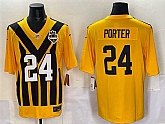 Men's Pittsburgh Steelers #24 Joey Porter Jr. Gold 1933 Throwback Alternate Stitched Game Jersey,baseball caps,new era cap wholesale,wholesale hats
