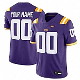 Men's LSU Tigers ACTIVE PLAYER Custom Purple Stitched Game Jersey,baseball caps,new era cap wholesale,wholesale hats
