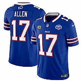 Men & Women & Youth Buffalo Bills #17 Josh Allen Blue 2025 F.U.S.E. With Farewell Patch And 4-Star C Patch Vapor Untouchable Limited Stitched Jersey,baseball caps,new era cap wholesale,wholesale hats