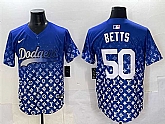 Men's Los Angeles Dodgers #50 Mookie Betts Blue Limited Stitched Jersey,baseball caps,new era cap wholesale,wholesale hats