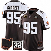 Men's Cleveland Browns #95 Myles Garrett Brown Alternate 2025 F.U.S.E. 4-Star C Patch With Jim Brown Memorial & Home Patch Vapor Limited Stitched Jersey Dzhi,baseball caps,new era cap wholesale,wholesale hats