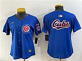 Women's Chicago Cubs Team Big Logo Royal 'Ryne Sandberg Tribute' Vapor Limited V3 Stitched Jersey,baseball caps,new era cap wholesale,wholesale hats