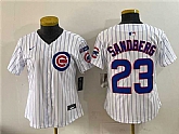 Women's Chicago Cubs #23 Ryne Sandberg White Pinstripe 'Ryne Sandberg Tribute' Vapor Limited V3 Stitched Jersey,baseball caps,new era cap wholesale,wholesale hats