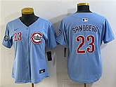 Women's Chicago Cubs #23 Ryne Sandberg Blue 'Ryne Sandberg Tribute' Vapor Limited V2 Stitched Jersey,baseball caps,new era cap wholesale,wholesale hats