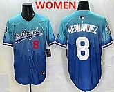 Women's Los Angeles Dodgers #8 Enrique Hernandez Blue 2025 City Connect Limited Stitched Jersey,baseball caps,new era cap wholesale,wholesale hats