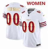 Women's San Francisco 49ers ACTIVE PLAYER Custom White Gold 2025 F.U.S.E. 'Rivalries' Vapor Limited Stitched Jersey,baseball caps,new era cap wholesale,wholesale hats
