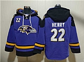 Men's Baltimore Ravens #22 Derrick Henry Ageless Must-Have Lace-Up Pullover Hoodie,baseball caps,new era cap wholesale,wholesale hats